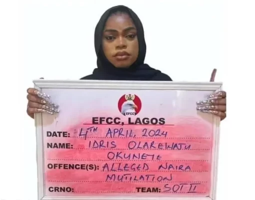 The EFCC has detained Bobrisky on suspicions of Naira abuse.